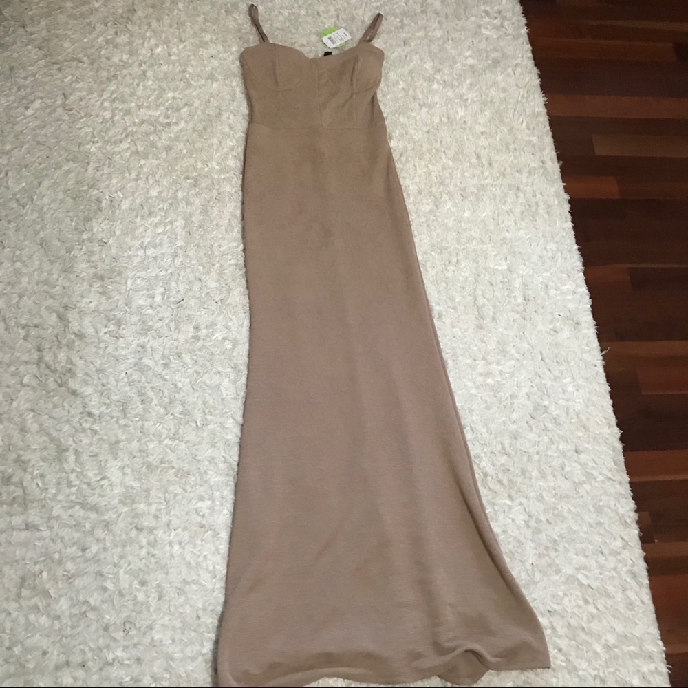 Nude Dress - Long, texture and corset-style top